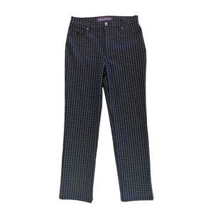 Gloria Vanderbilt Amanda Women’s Black Gray Plaid Check Pants Size Missy 6